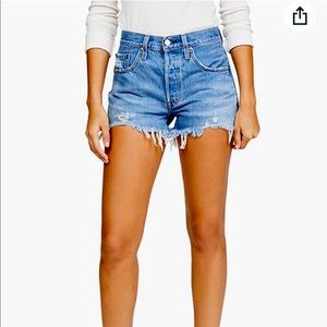Levi’s 501 High Rise Denim Button Fly Shorts- Size 27